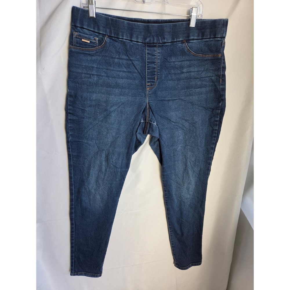 Nine West Heidi Pull On Skinny Jeans Womens Blue Dark Wash Skinny Hi Rise